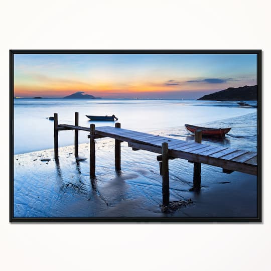 Designart - Old Wooden Pier in Bright Sea